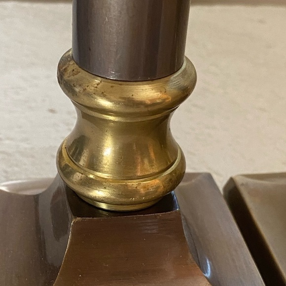 Vintage CENTURY Solid Brass Handmade 2pc Set Candle Holders 12” & 16” Home Decor - Picture 10 of 10